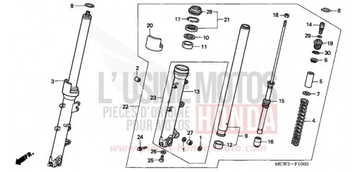 FOURCHETTE AVANT VFR800A2 de 2002